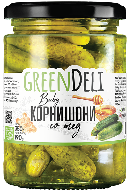 <strong  style="color:#E78E02">BABY КОРНИШОНИ </strong> <br/> СО МЕД