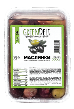 <strong  style="color:#C77A7A">МАСЛИНКИ 350г</strong><br/>ЦРНИ ОДГОРЧЕНИ ВО СОЛЕН РАСТВОР